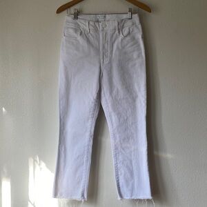 Good American Good Straight Raw Hem White Jeans 6/28